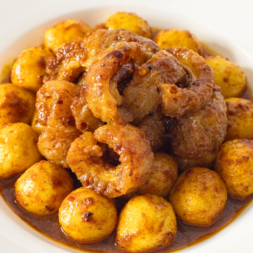 Secret Sauce Fish Balls & Soggy Pork Crunch 秘撈豬皮魚蛋