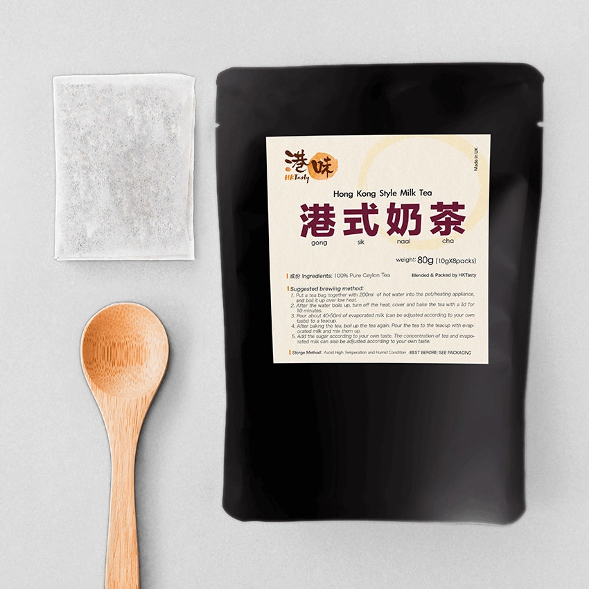 HKTasty 港式奶茶包全景圖，正宗港式奶茶沖泡包